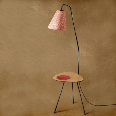 Lampadaire Vintage avec tablette Luzeva