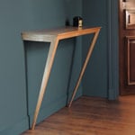 Console Léa, la table de ce meuble est réalisée en chêne massif